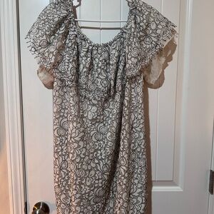 Umgee Black and White Strapless Dress Small